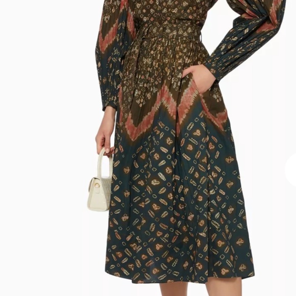 Ulla Johnson Alejandra Cotton Midi Skirt in Jasper Size 6 - Picture 3 of 8